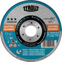 Cerabond X Grinding Wheel, 4-1/2" x 9/32", 7/8" arbor, Ceramic, Type 27 NV606 | Ontario Packaging