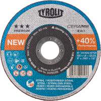 Premium Cerabond Cut-Off Wheel, 5" x 1/16", 7/8" Arbor, Type 27, Ceramic, 12250 RPM NY198 | Ontario Packaging