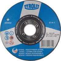 Depressed Centre Grinding Wheel, 6" x 1/4", 7/8" arbor, Type 27 NY267 | Ontario Packaging