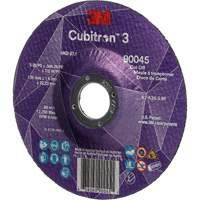 Meule à tronçonner Cubitron<sup>MC</sup> 3, 5" x 0,045", Arbre de 7/8", Type T27, Céramique, 12250 Tr/min NY551 | Ontario Packaging