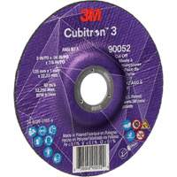 Cubitron 3 Cut-Off Wheel, 5" x 0.04", 7/8" Arbor, Type 27, Ceramic, 60 RPM Ontario Packaging