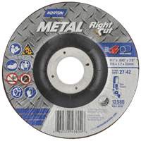 Metal RightCut Right Angle Cut-Off Wheel, 4-1/2" x 0.045", 7/8" Arbor, Type 27, Aluminum Oxide, 13580 RPM Ontario Packaging