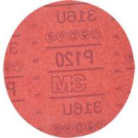Hookit Red Abrasive Disc 316U, 01224, 6" Dia., P120 Grit, Aluminum Oxide, A Ontario Packaging