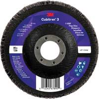 Cubitron 3 Conical  Flap Disc 1169F, 4-1/2" x 7/8", Type T29, 80+ Grit, Ceramic Ontario Packaging