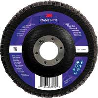 Cubitron 3 Flat Flap Disc 1169F, 4-1/2" x 7/8", Type T27, 40+ Grit, Ceramic Ontario Packaging
