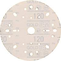 Disque abrasif dor&eacute; Hookit, dia 6", Grain 120, Oxyde d'aluminium, Poids C Ontario Packaging