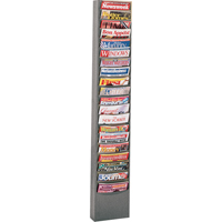 Literature Storage Racks, Stationary, 20 Slots, Steel, 13-1/8" W x 4-1/8" D x 58-1/2" H Ontario Packaging