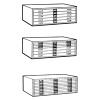Steel Plan Files, 5 Drawers, 40-3/8" W x 29-3/8" D x 16-1/2" H OB144 | Ontario Packaging
