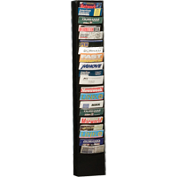 Literature Storage Racks, Stationary, 20 Slots, Steel, 9-3/4" W x 4-1/8" D x 58" H Ontario Packaging