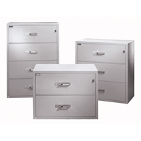 Fire Resistant Filing Cabinets, Steel, 4 Drawers, 38-3/4" W x 23-1/2" D x 55" H, Black Ontario Packaging