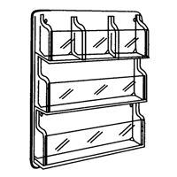 Literature Displays, Wall Mount, 9 Slots, Plastic, 30" W x 2" D x 36-7/8" H Ontario Packaging