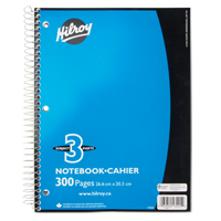 3 Subject Spiral Notebook OD477 | Ontario Packaging