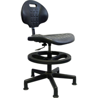 Heavy-Duty Ergonomic Seating, Polyurethane, Black, 250 lbs. Capacity OJ967 | Ontario Packaging