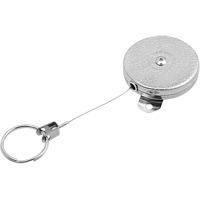 Self Retracting Key Chains, Chrome, 48" Cable, Mounting Bracket Attachment ON544 | Ontario Packaging
