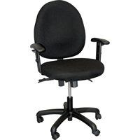 900 Series Mid-Back Ergonomic Steno Chair, Drafting, Adjustable, 22", Fabric Seat, Black Ontario Packaging