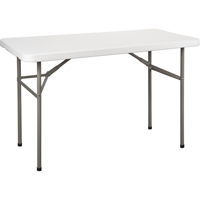 Folding Table, Rectangular, 48" L x 24" W, Polyethylene, White ON598 | Ontario Packaging