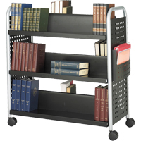 Scoot™ Book Carts, 200 lbs. Capacity, Black, 17-3/4" D x 41-1/4" L x 41-1/4" H, Steel ON736 | Ontario Packaging