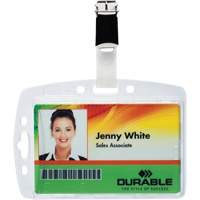 Security Pass Holder, Plastic, 32" Cable, Belt Clip Attachment OP189-K1 | Ontario Packaging