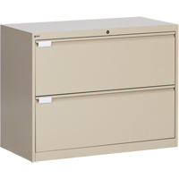 Lateral Filing Cabinet, Steel, 2 Drawers, 36" W x 18" D x 27-7/8" H, Beige OP214 | Ontario Packaging