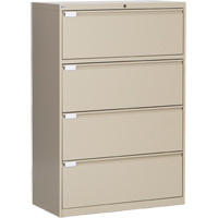 Lateral Filing Cabinet, Steel, 4 Drawers, 36" W x 18" D x 53-3/8" H, Beige OP220 | Ontario Packaging