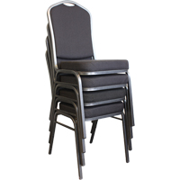 Chaises empilables, Tissu, Hauteur 37", Capacit&eacute; 275 lb, Noir Ontario Packaging