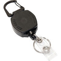 Self Retracting ID Badge and Key Reel, Zinc Alloy Metal, 24" Cable, Carabiner Attachment OP293 | Ontario Packaging