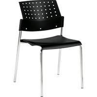 Chaise sans accoudoirs empilables, Plastique, Hauteur 33", Capacit&eacute; 300 lb, Noir Ontario Packaging