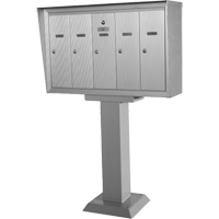 Single Deck Mailboxes, Pedestal -Mounted, 16" x 5-1/2", 3 Doors, Aluminum OP394 | Ontario Packaging
