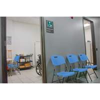 Folding Chair, Polyethylene, Blue, 350 lbs. Weight Capacity OP449 | Ontario Packaging