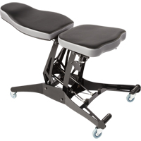 FLEX 3 Industrial Grade Ergonomic Chairs, Mobile, Adjustable, 13" - 27", Vinyl Seat, Black/Grey OP454 | Ontario Packaging