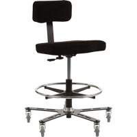 TF 160™ Ergonomic Welding Chair, Mobile, Adjustable, Fabric Seat, Black/Grey OP498 | Ontario Packaging