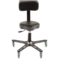 SF150™ Industrial Grade Ergonomic Chair, Mobile, Adjustable, 18" - 23", Vinyl Seat, Black/Grey OP500 | Ontario Packaging
