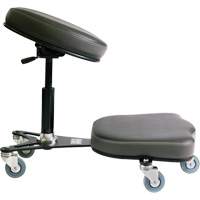 Synergo I™ I Industrial Grade Ergonomic Chair, Mobile, Adjustable, 18-1/2" - 22-1/2", Vinyl Seat, Black/Grey OP510 | Ontario Packaging