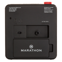 Desk Alarm Clock, Analog, Battery Operated, 3.5" W x 1.5" D x 3.75" H, Black Ontario Packaging