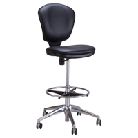 Metro Extended-High Chair, Vinyl, Black, 250 lbs. Capacity Ontario Packaging