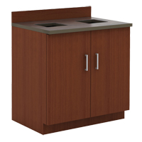 Modular Base Cabinet, Melamine, 39" H x 36" W x 25" D, Mahogany OP754 | Ontario Packaging