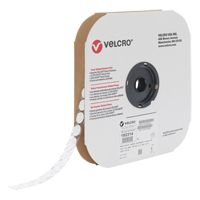Velcoin&reg; Fastener, Hook, 3/4" Dia., Adhesive, White Ontario Packaging