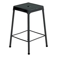 Counter Stool, Stationary, Fixed, 25", Steel Seat, Black Ontario Packaging