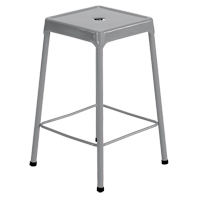 Counter Stool, Stationary, Fixed, 25", Steel Seat, Grey OP873 | Ontario Packaging