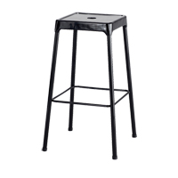 Bistro Stool, Stationary, Fixed, 29", Steel Seat, Black Ontario Packaging