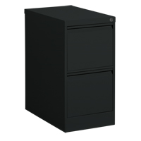 Vertical Filing Cabinet, Steel, 2 Drawers, 15-1/7" W x 25" D x 29" H, Black Ontario Packaging