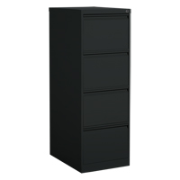 Vertical Filing Cabinet, Steel, 4 Drawers, 18-1/7" W x 25" D x 52" H, Black Ontario Packaging
