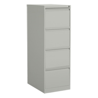 Vertical Filing Cabinet, Steel, 4 Drawers, 18-1/7" W x 25" D x 52" H, Grey Ontario Packaging