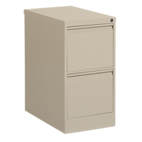 Vertical Filing Cabinet, Steel, 2 Drawers, 15-1/7" W x 25" D x 29" H, Beige Ontario Packaging