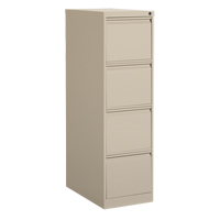 Vertical Filing Cabinet, Steel, 4 Drawers, 15-1/7" W x 25" D x 52" H, Beige Ontario Packaging