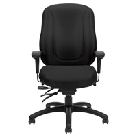 Overtime High Back Chair, Fabric, Black, 300 lbs. Capacity OP925 | Ontario Packaging