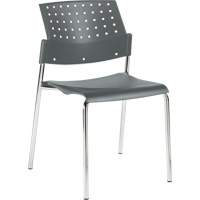 Armless Stacking Chairs, Plastic, 33" High, 300 lbs. Capacity, Grey Ontario Packaging