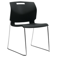 Chaise, Plastique, Hauteur 32-1/2", Capacit&eacute; 300 lb, Noir Ontario Packaging