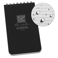 Pocket Top-Spiral Notebook, Soft Cover, Black, 100 Pages, 3" W x 5" L Ontario Packaging