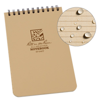 Pocket Top-Spiral Notebook, Soft Cover, Tan, 100 Pages, 4" W x 6" L OQ408 | Ontario Packaging